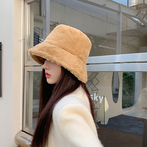 [트윈스파파] 겨울 방한 극세사 털 여성 벙거지 모자 P0000SXY