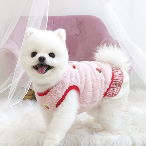 예쁜 강아지옷 후리스 겨울 강아지원피스 소형견용