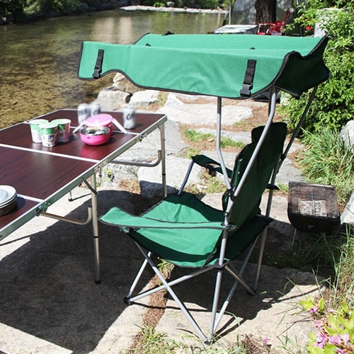 캐노미천막형 햇빛차단 휴대용 캠핑의자 낚시 그린 1EA