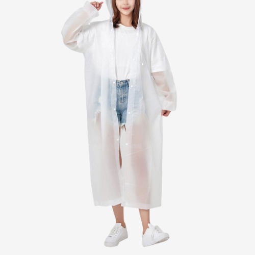 1+1+1 성인 남녀공용 EVA 방수 컬러 레인코트 우비 우의 비옷