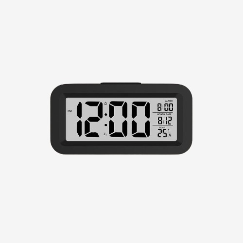 미니 디지털 건전지 알람 탁상 시계(P0000TKG) 블랙 화이트 2종 세트